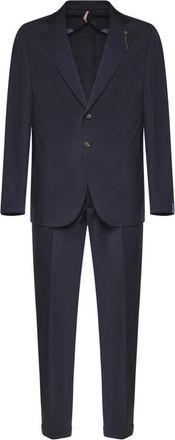 Santaniello Enkelrijig pak - Heren - Business pakken - Blauw - L - Leer - Kostuums