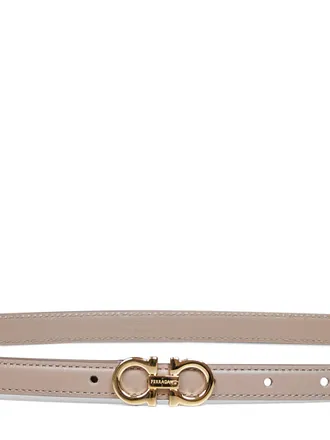 Ferragamo Womens Belt Gancini Calf Leather Mud