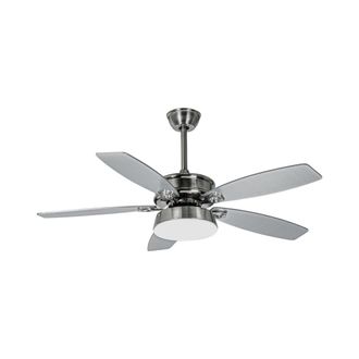 Lucande Ventilador de techo con l&aacute;mpara de metal gris