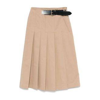 Semicouture Khaki Skirt - female - Semicouture - Midi Skirts - Beige - L - Skirts