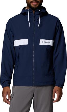 Columbia Spire Valley Water Repellent Windbreaker in Collegiate Navy/White at Nordstrom, Size Xx-Large