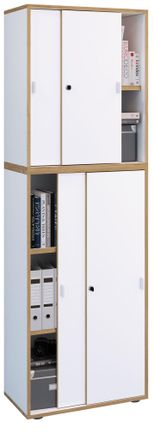 VCM Vcm - Gabinete De Oficina De Madera Carpeta Gabinete De Archivo Muebles De Oficina Gabinete Salia 5 Veces De Ancho 60 Cm Puertas Correderas (blanco)
