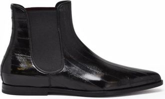 Dolce & Gabbana Schoenen, Heren, Zwart, 41 1/2 EU, Leer, Stivaletto Spazzolato