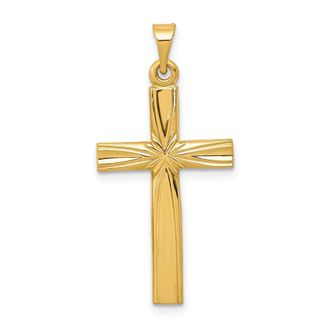 Diamond2Deal 14k Yellow Gold Polished Latin Cross Pendant