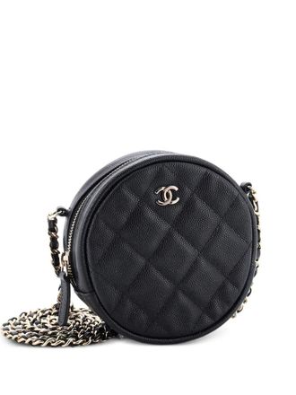 Chanel Round Clutch with Chain Quilted Caviar Mini crossbody bag - Nero
