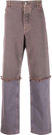 Marcelo Burlon hybrid straight-leg jeans - men - Polyester/Cotton/Cotton - 50 - Purple