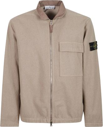 Stone Island Sobrecamisa Wool Nylon Flannel-TC - Jackets - Hombre - Marr&oacute;n - XL