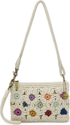 The Sak Vita Hand Crochet Crossbody Wristlet in Natural Multi Flower at Nordstrom