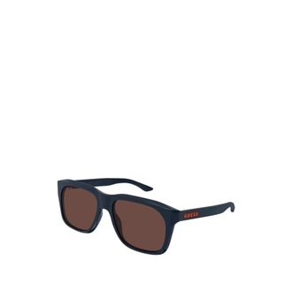 Gucci Zonnebrillen - Heren - Zonnebrillen - Blauw - 55 MM - Nylon - Accessoires