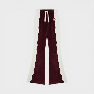 Casablanca Womens Burgundy Velour Panelled Track Pant - Multicolour Velvet - Size X-Small