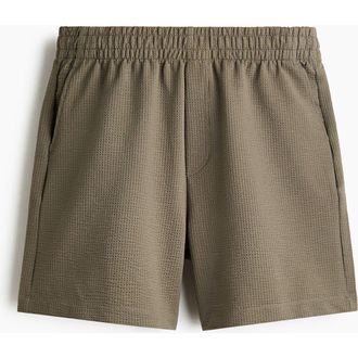 H&M Relaxed Fit Waffled Shorts in Khaki Green at Nordstrom, Size Xx-Large