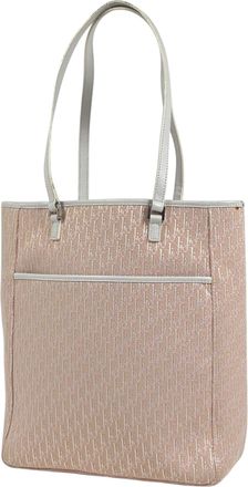 Dior Pink Canvas Leather Shoulder Bag Tote Bag (Pre-Owned)