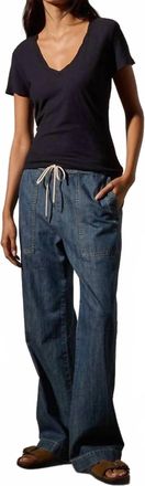 James Perse Casual Tee With Reverse Binding In Deep