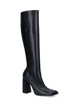 Amina Muaddi Womens Boots Black Pelle