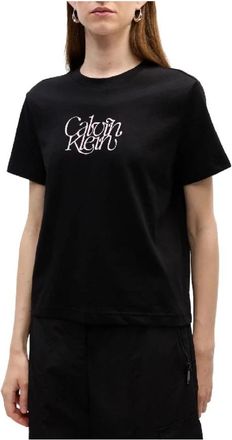 Calvin Klein T-Shirts - Dames - T-shirts - Zwart - XS - Katoen - Tops