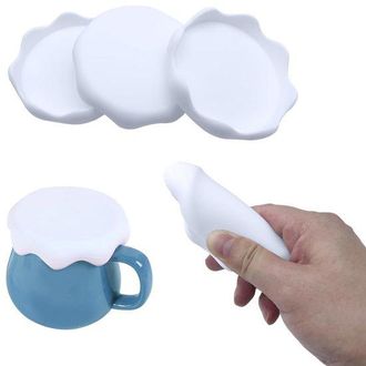 OEM Coperchi In Silicone, 5 Pezzi, Antipolvere, Con Motivo Neve, Colore Bianco, Per Bicchieri, Tazze E Mug (diametro Interno 8 Cm)