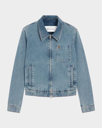 Ami Men & apos;s Ami De Coeur Zipped Jacket