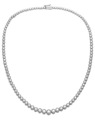 Rachel Glauber 14K Plated Cz Tennis Necklace