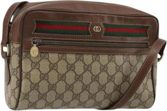Gucci Pre-owned Vintage Cross Body Bag - Dames - Vintage Schoudertas - Bruin - ONE Size - Leer - Vintage