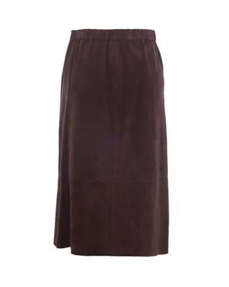 Max Mara Womens Skirt Gazza Lambskin Taupe Leather