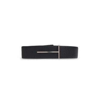Tom Ford Belts, male, Black, Size: 105 CM Grain Leather Slim T Reversible Belt