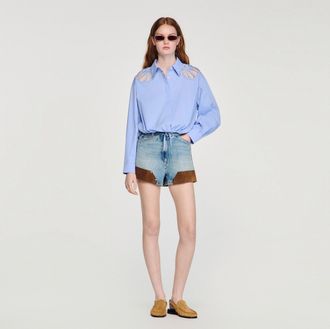 Sandro Embroidered cotton shirt