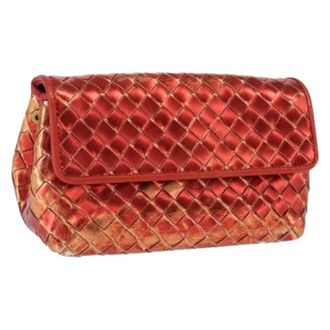 Bottega Veneta Pre-owned Clutches, female, Red, Size: ONE SIZE Pre-owned Leather Pouch