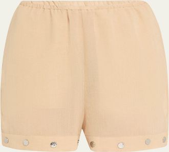 Nanushka Dylla Studded Gauze Shorts