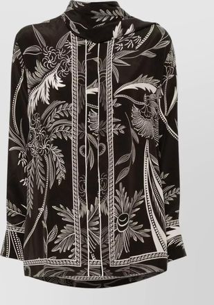 F.R.S. For Restless Sleepers silk botanical-print long-sleeve blouse