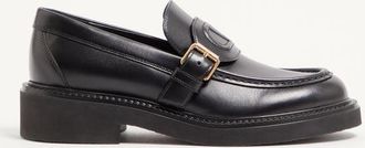 Valentino Garavani Mocassino VLogo Embossed In Vitello 40mm Donna NERO 36.5