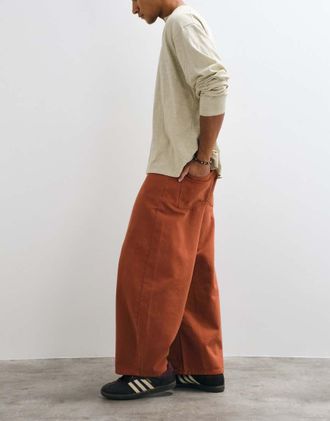 Reclaimed Vintage Jeans western ampi color ruggine in coordinato-Marrone