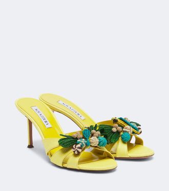 Aquazzura Birdsong raffia mules