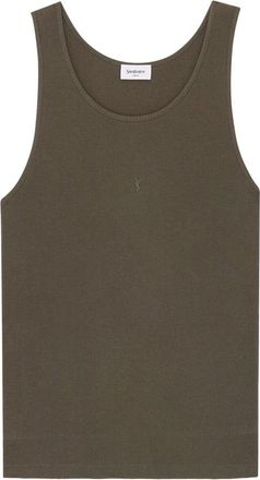 Saint Laurent Sleeveless Tops, female, Green, Size: L Cassandre Tank