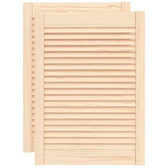 vidaXL Vidaxl - Puertas De Armario De Lamas 2 Uds Madera De Pino 69x49,4 Cm