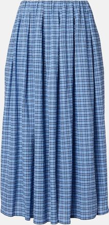 Faithfull The Brand Agora checked cotton midi skirt