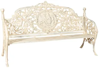 Biscottini International Biscottini - Banco De Jard&iacute;n De Hierro Fundido 184x110x70 Sof&aacute; De Exterior Banco Liberty Con Reposabrazos Silla De 2 Plazas Banco De Hierro