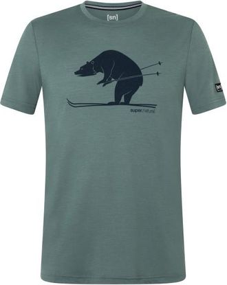 super.natural Ski Karl Tee Merinoshirt f&uuml;r Herren | oliv/t&uuml;rkis