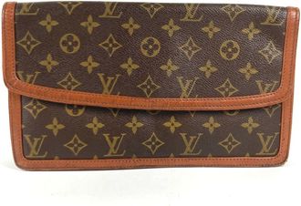 Louis Vuitton Brown Monogram Canvas Clutch Bag Pochette Pouch (Pre-Owned)