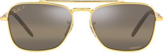 Ray-Ban New Caravan 58mm Polarized Square Sunglasses in Legend Gold /Grad Dark Brown at Nordstrom