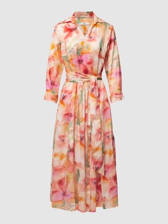 0039 Italy 0039 Italy Midikleid mit Bindeg&uuml;rtel Modell Julene in Apricot, Gr&ouml;&szlig;e L