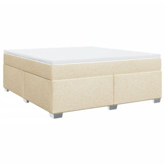 vidaXL Vidaxl - Cama Box Spring Con Colch&oacute;n Tela Color Crema 180x200 Cm