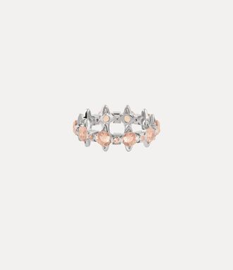 Vivienne Westwood Warwick Ring Platinum-peach-cz Platinum-peach-cz Unisex