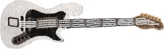 Dolce & Gabbana Beaded Guitar Brooch - Gold