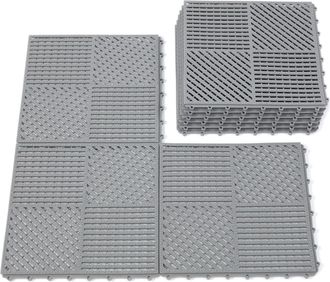 OEM Juego De 9 Baldosas Entrelazadas Antideslizantes Para Drenaje - Alfombrilla De Ducha Exterior Para Piscinas, Ba&ntilde;os, S&oacute;tanos, Barcos Y Zonas Para Masco