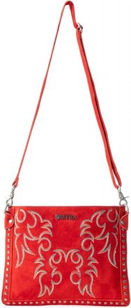 Myraswim Womens Texas Rose Embroidered Leather Bag