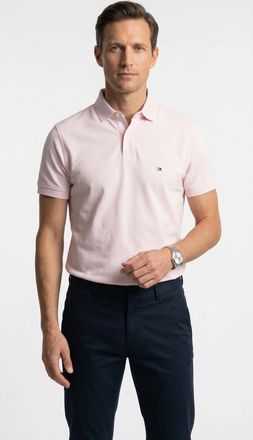 Tommy Hilfiger Poloshirt TOMMY HILFIGER 1985 REGULAR POLO, Herren, Gr. XXXL (58), rosa (light pink), Piqu&eacute;, Obermaterial: 97% Baumwolle, 3% Elasthan, bestickt, unifa