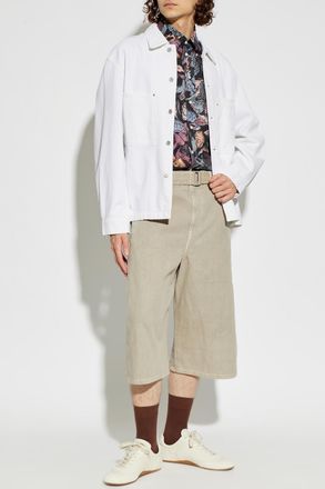 Christophe Lemaire Shorts With Belt, Mens, Beige