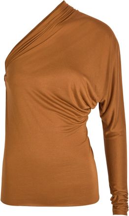 Rick Owens Diana One-sleeve Fine-knit top - Tan - 42 (UK10 / S)