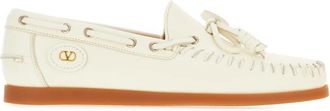 Valentino Garavani VLogo Signature Moccasin - Heren - Bootschoenen - Beige - 38 EU - Leer - Schoenen