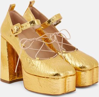 Simone Rocha Leather ballerina platform pumps